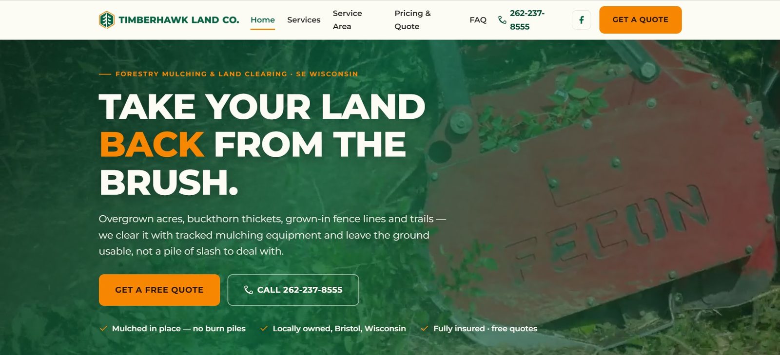 Timberhawk Land Co. website homepage